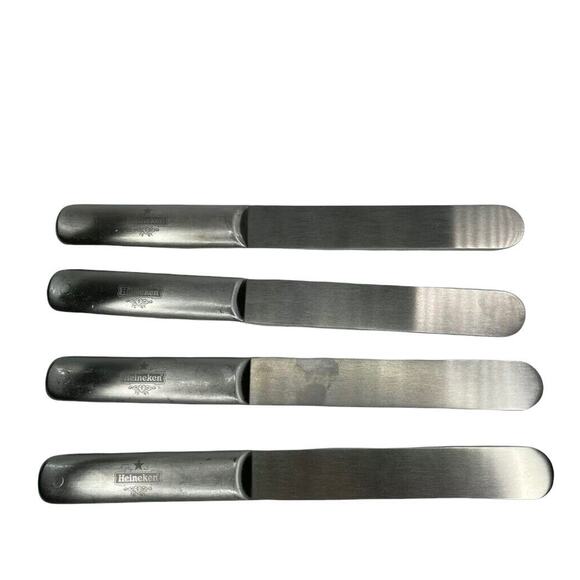 Heineken Skimmer Beer Modern Metal Set Of 4 Stainless Steel Skimmers - Picture 8 of 8